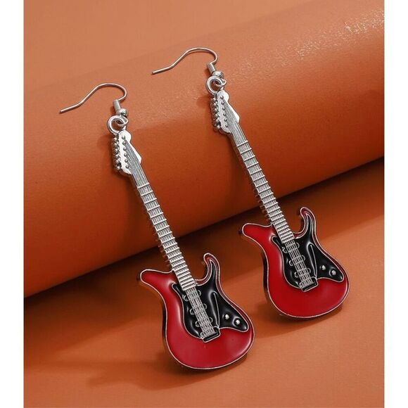 Hot Guitar Earrings - Picture 2 of 2